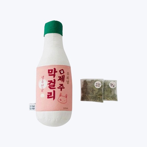[레미투미] 제주 냥막걸리 뒷발팡팡 장난감(캣닢, 마따따비 파우치 포함)